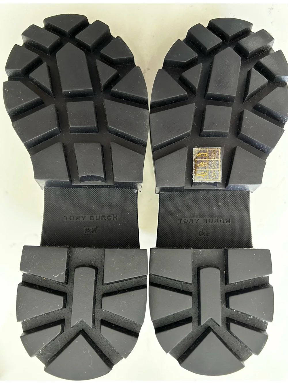 NWOB Tory Burch Miller lug boots color block leather suede size 6.5